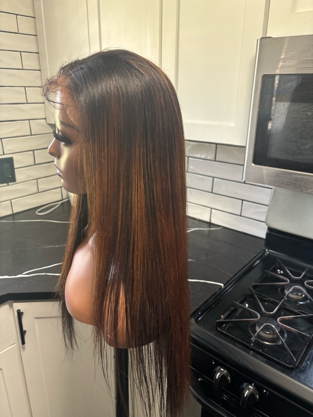 Human Hair Lace Front Wig with Subtle Highlights